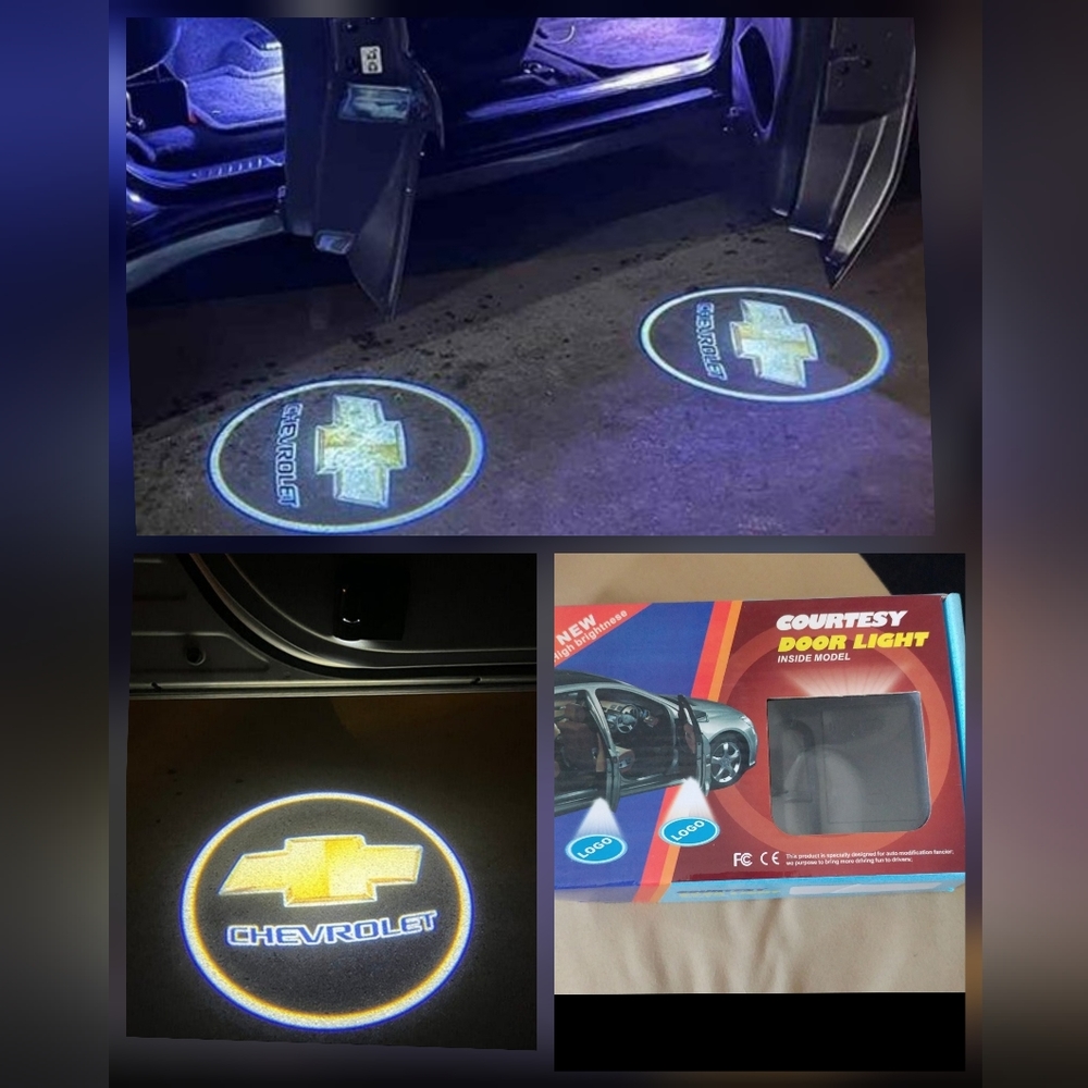2 Chevrolet WIRELESS UNIVERSAL car door projector logo Lights